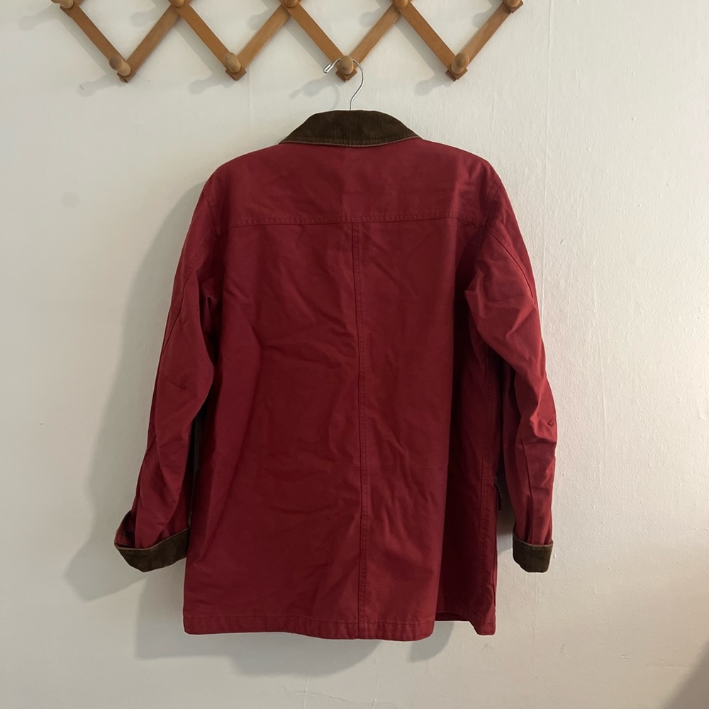 L.L. Bean Red Chore Jacket with Brown Corduroy Collar - Picture 3 of 6